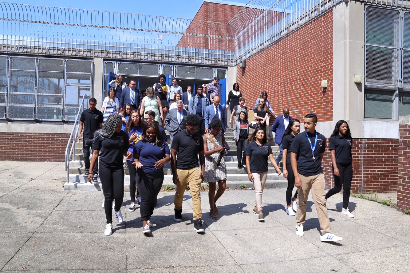 Students outside George Washington High School